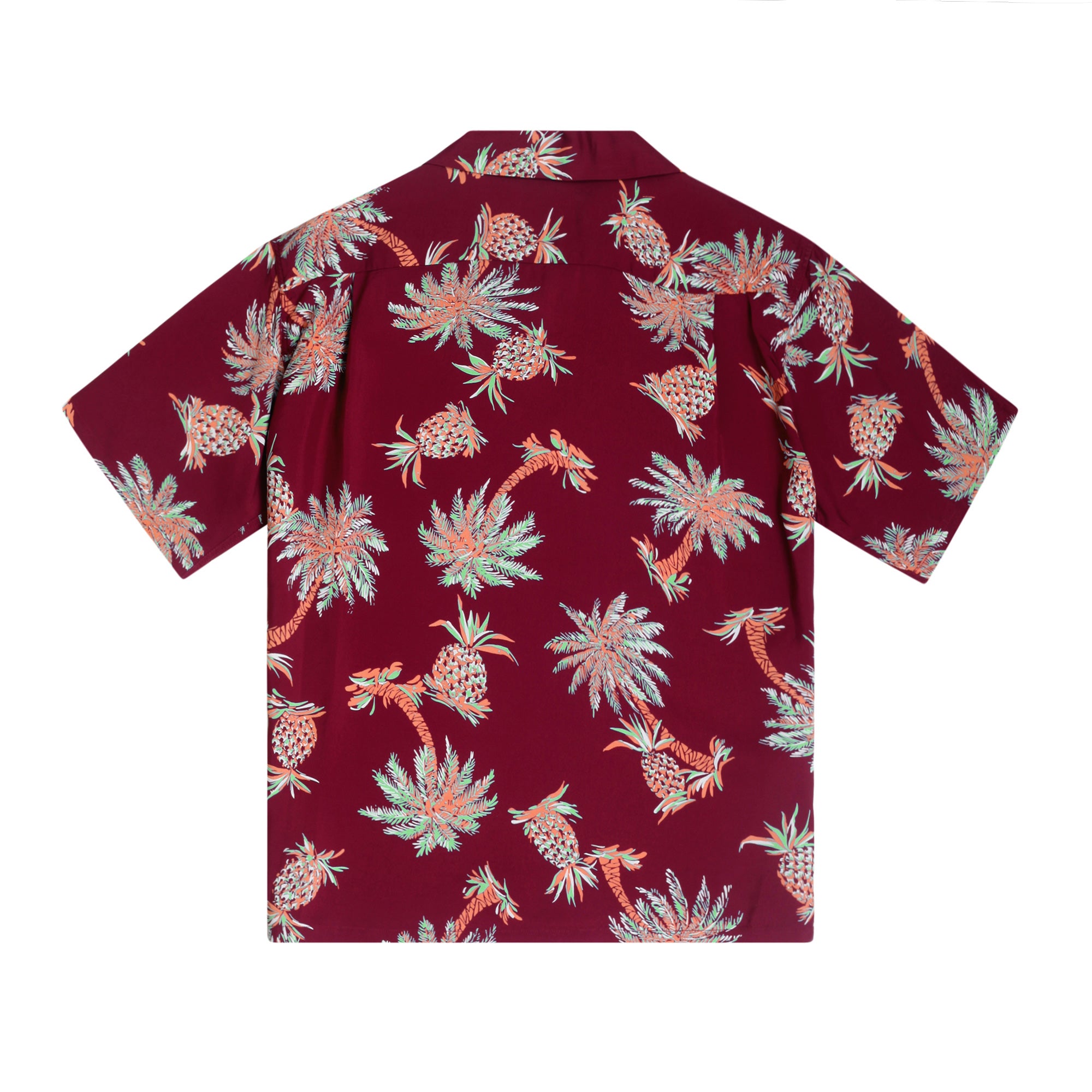 Rayon Hawaiian Shirt - Red Palm