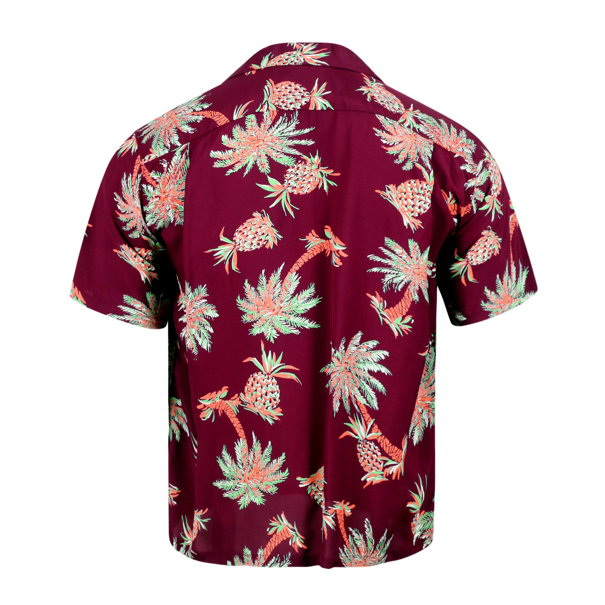 Studded Palm Tree Rayon Made SS38040 Wine Hawaiian Shirt SURF10262