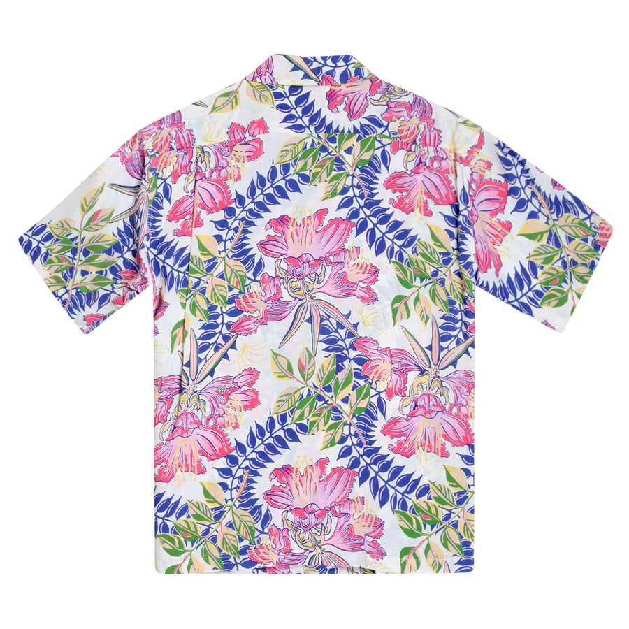 Off White SS38035 Orchid Bloom Short Sleeve Hawaiian Shirt SURF10263