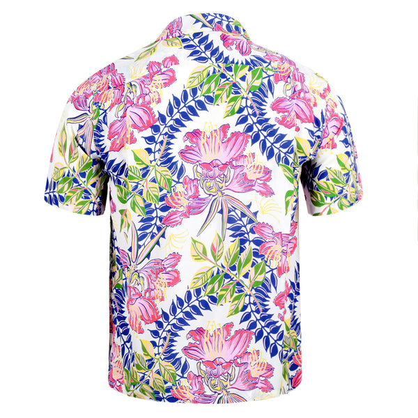 Off White SS38035 Orchid Bloom Short Sleeve Hawaiian Shirt SURF10263