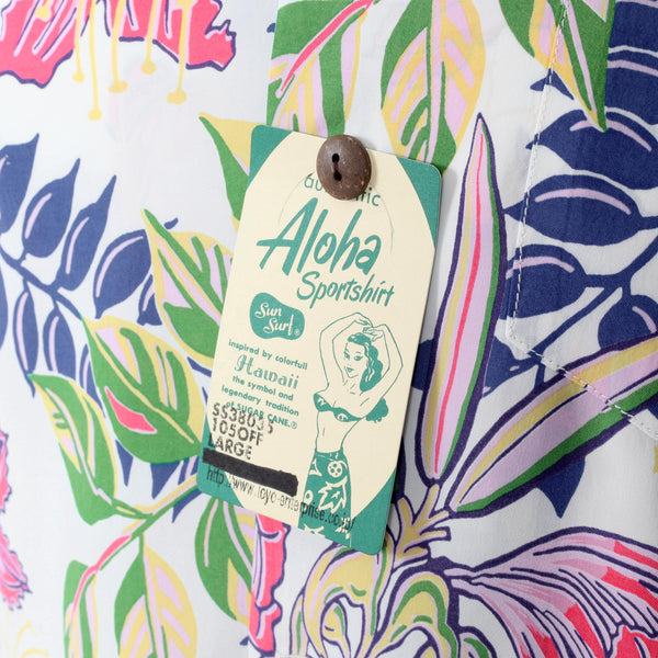 Off White SS38035 Orchid Bloom Short Sleeve Hawaiian Shirt SURF10263