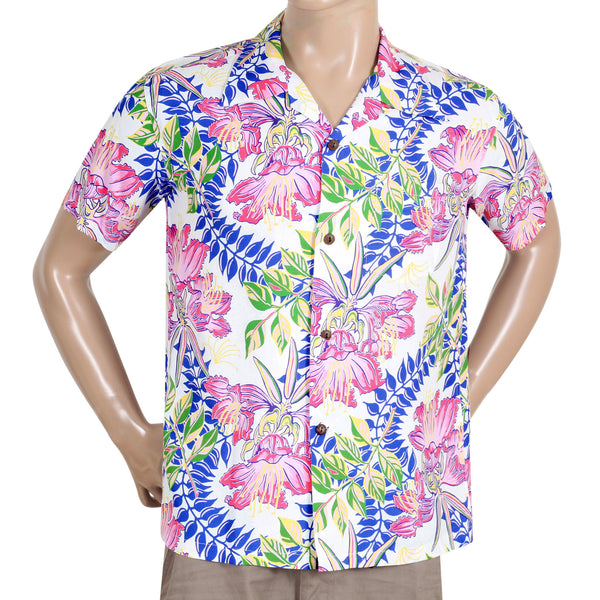 Off White SS38035 Orchid Bloom Short Sleeve Hawaiian Shirt SURF10263