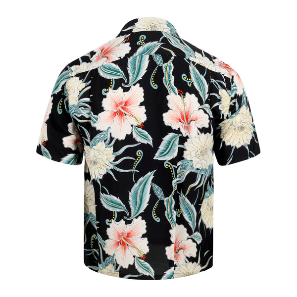 Black Moonlight Garden SS38045 Short Sleeve Hawaiian Shirt SURF10264