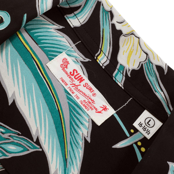 Black Moonlight Garden SS38045 Short Sleeve Hawaiian Shirt SURF10264