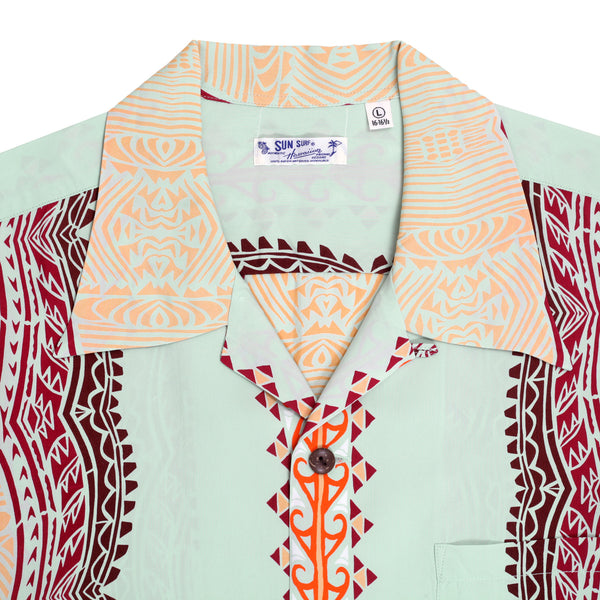 Traditional Tattoo Motif SS38046 Blue Rayon Hawaiian Shirt SURF10265