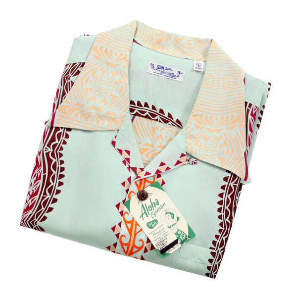 Traditional Tattoo Motif SS38046 Blue Rayon Hawaiian Shirt SURF10265