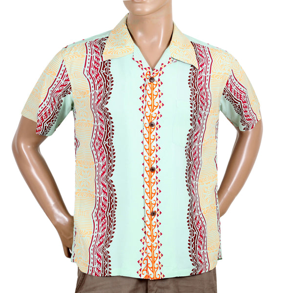 Traditional Tattoo Motif SS38046 Blue Rayon Hawaiian Shirt SURF10265