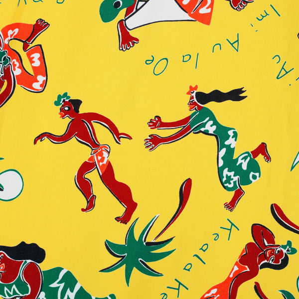 Rayon Fun Island of Hawaii SS38040 Yellow Hawaiian Shirt SURF10267