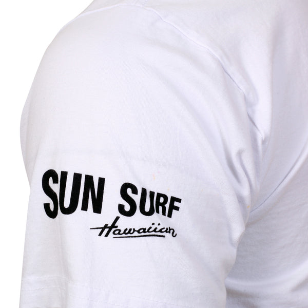 Peanuts Snoopy SS78487 Waikiki Print White Crewneck T-Shirt SURF11078