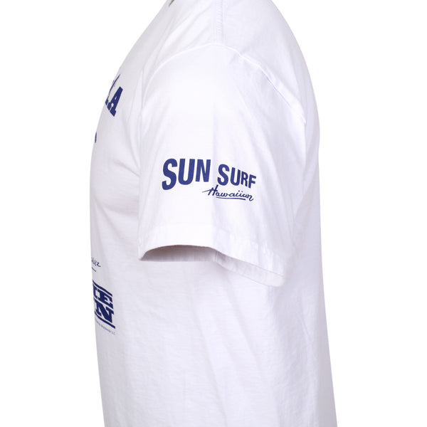 Peanuts Charlie Brown SS78488 Aloha White Crewneck T-Shirt SURF11079