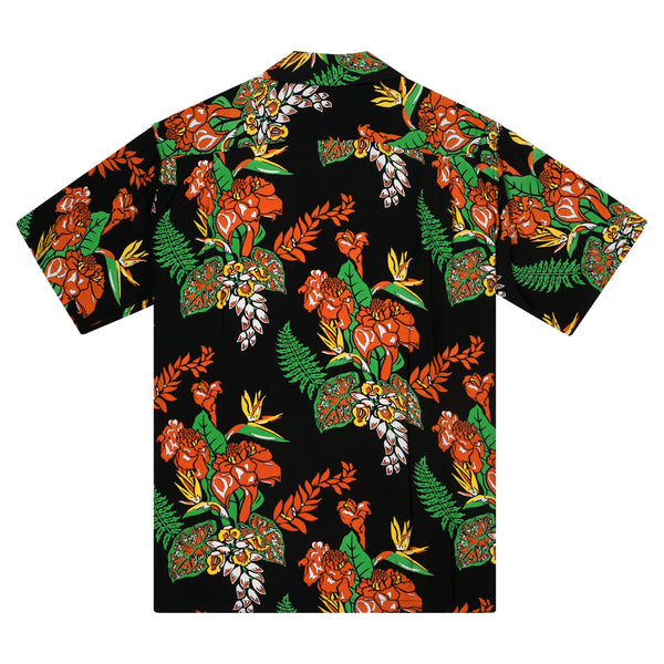 Black Flourish Flowers SS38322 Short Sleeve Hawaiian Shirt SURF11089