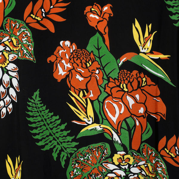 Black Flourish Flowers SS38322 Short Sleeve Hawaiian Shirt SURF11089