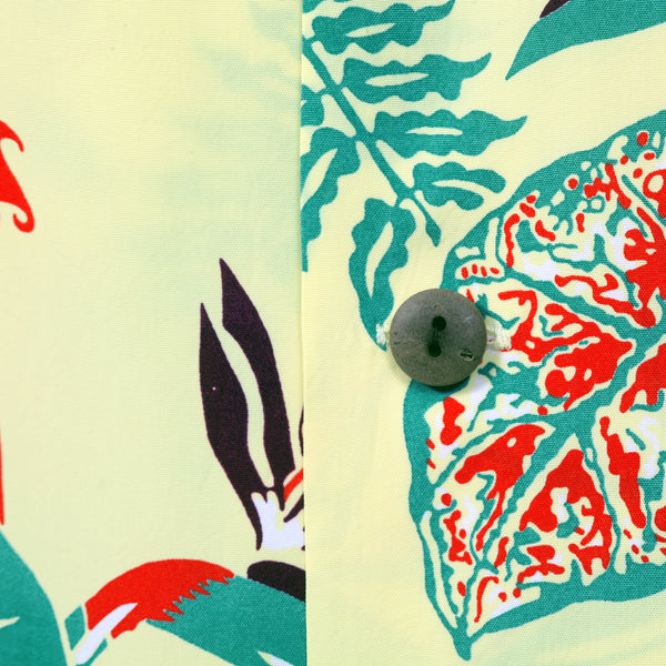 Yellow Flourish Flowers SS38322 Short Sleeve Hawaiian Shirt SURF11090