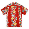 Shimmering Border Print SS38326 Hawaiian Shirt in Wine Red SURF11093