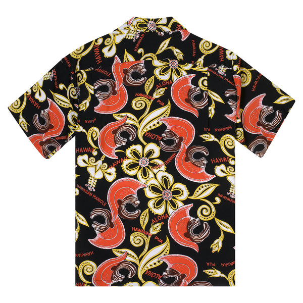 Mahiole Printed SS38333 Rayon Made Black Hawaiian Shirt SURF11097