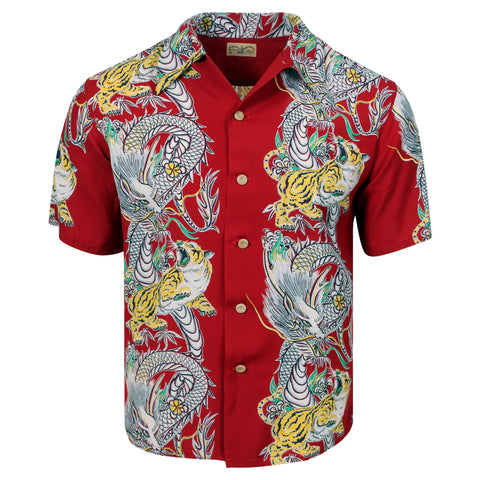 Special Edition Tornado Tiger SS38417 Red Hawaiian Shirt