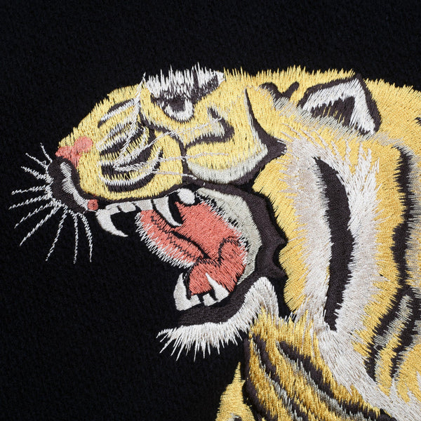 Black 30oz Melton Wool and Leather WV14215 Letterman Jacket WHIT9625