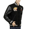 Black 30oz Melton Wool and Leather WV14215 Letterman Jacket WHIT9625